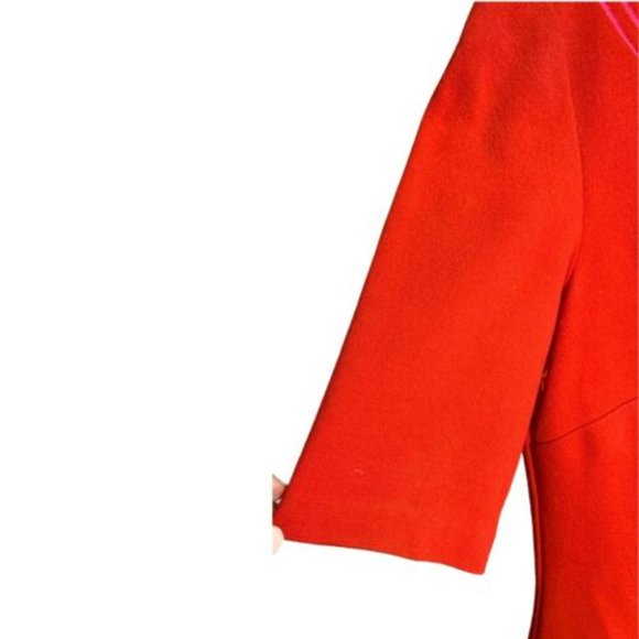 Laundry By Shelli Segal Women's Dress Embroidered Bodycon 3/4 Sleeves Red Pink 4 - Picture 5 of 9